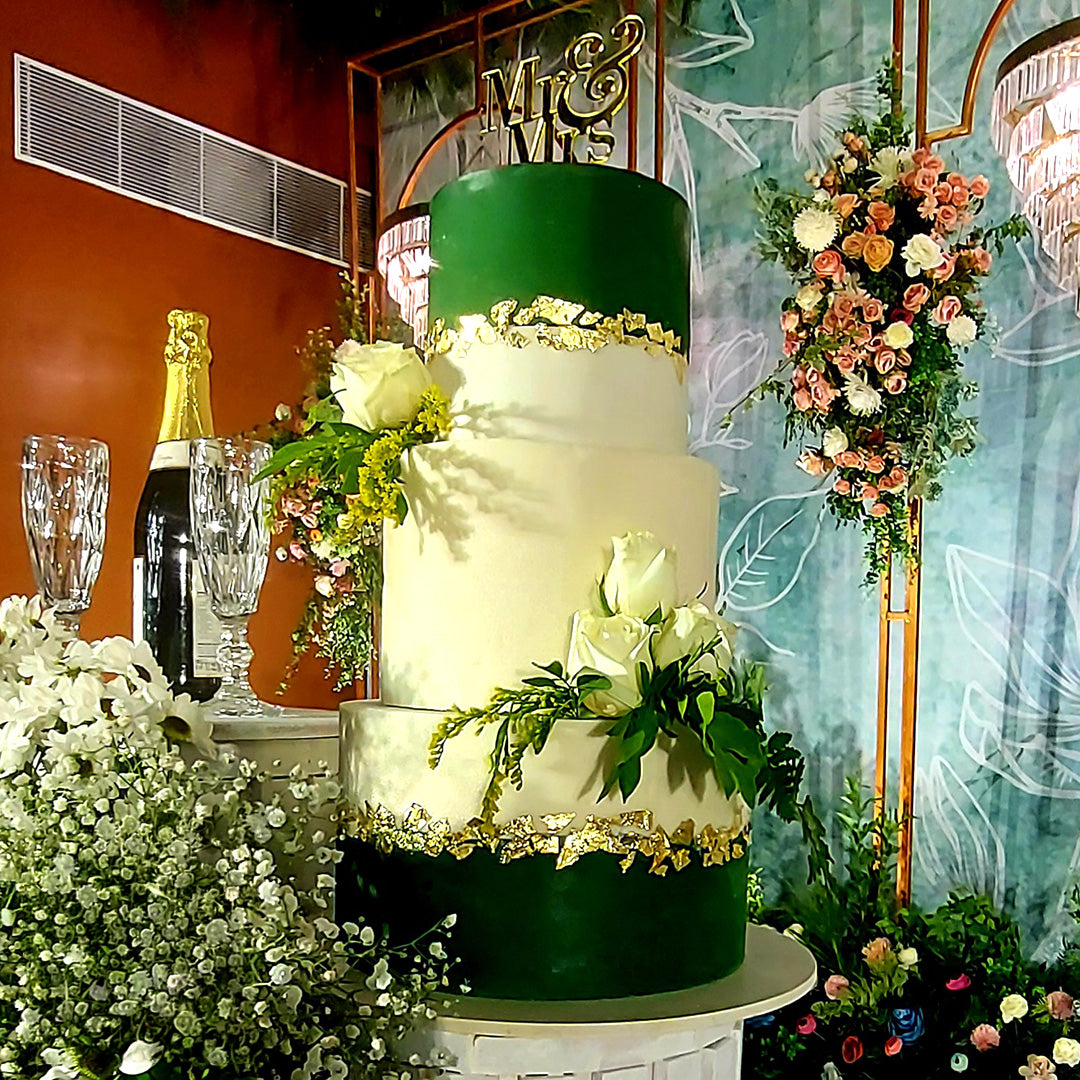 Botanical Elegance Wedding Cake