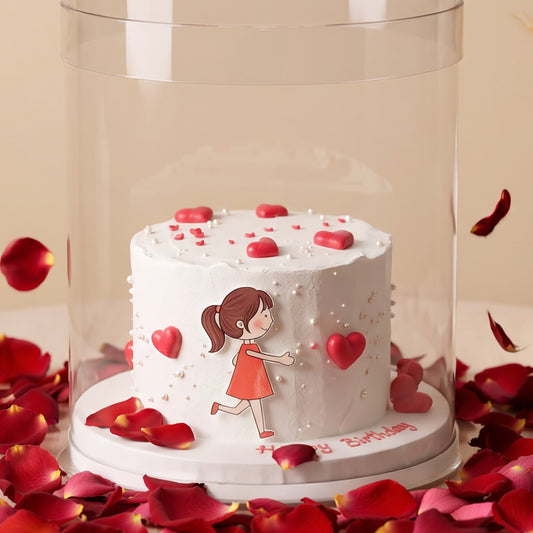 Rose Petal Reveal Cake