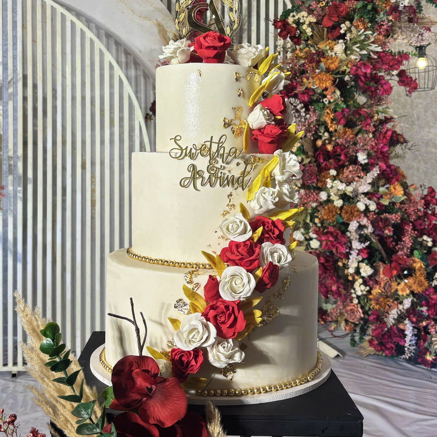 Floral wedding cake