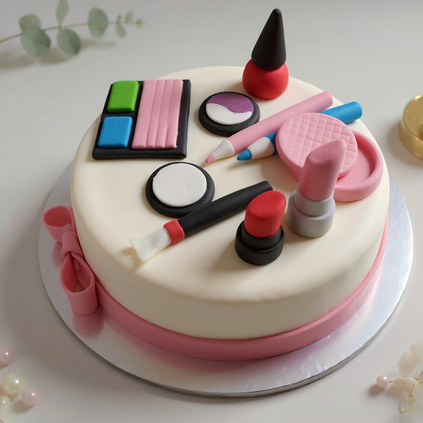Glam Makeup Theme Cake