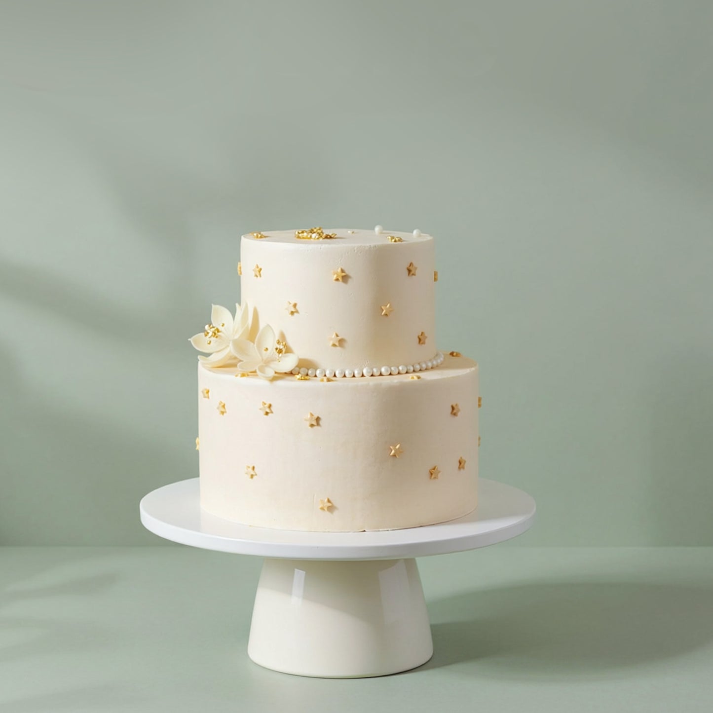 Minimalist two tier wedding cake