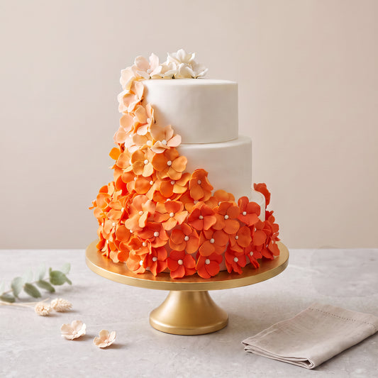 Sunset Bloom Wedding Cake
