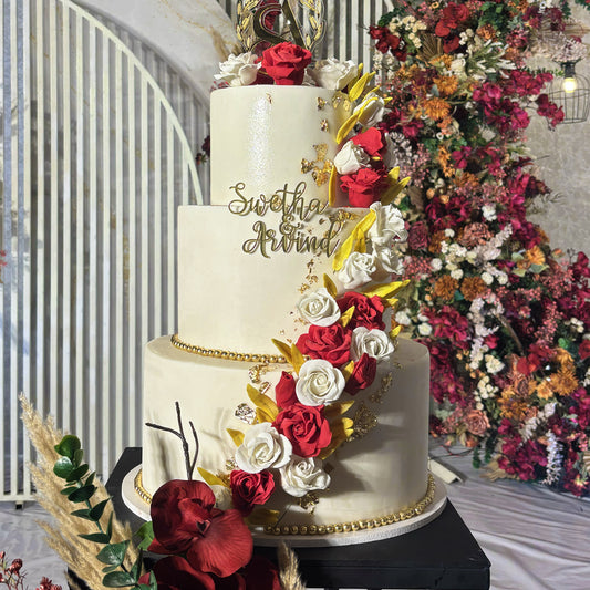 Floral wedding cake
